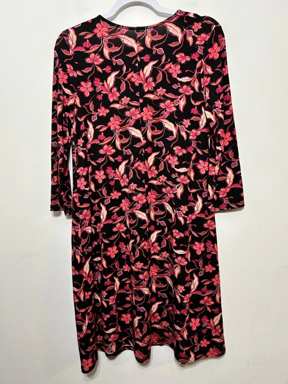 New! Garnet Hill Floral Seamed Knit Trapeze Dress Womens Size Small